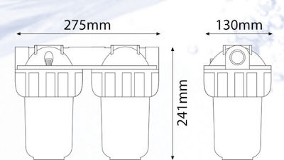 Atlas Filtri Junior Duplex Plus 3P AFO SX TS Wasserfiltrationssystem Zentrale Versorgung Durchmesser 3/4''