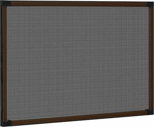 vidaXL Mosquito Net Window Sliding from Fiberglass Brown with Frame 75x193cm