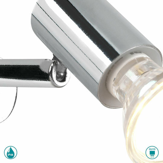 Trio Lighting Lorenzo Μονό Σποτ με Ντουί GU10 σε Ασημί Χρώμα