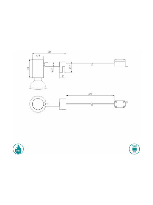 Trio Lighting Lorenzo Single Spot with Socket GU10 in Silver Color