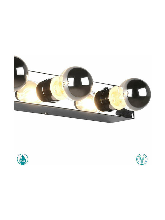 Trio Lighting Μοντέρνο Φωτιστικό Μπάνιου με Ντουί E27 Ασημί 55εκ.