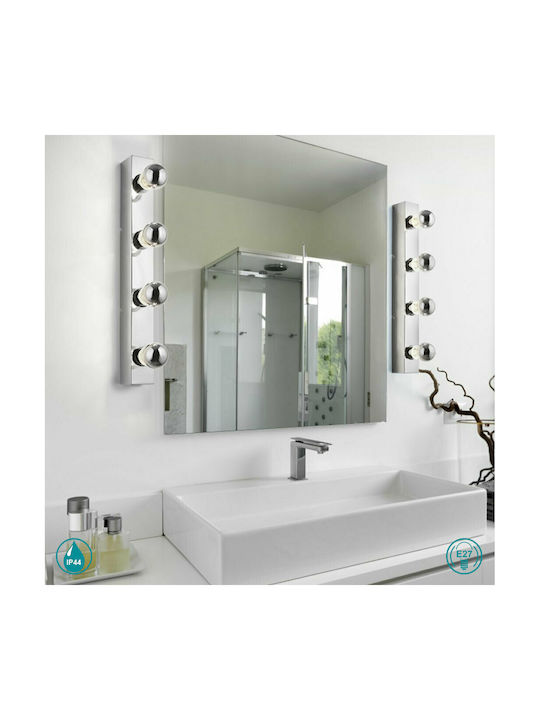 Trio Lighting Μοντέρνο Φωτιστικό Μπάνιου με Ντουί E27 Ασημί 55εκ.