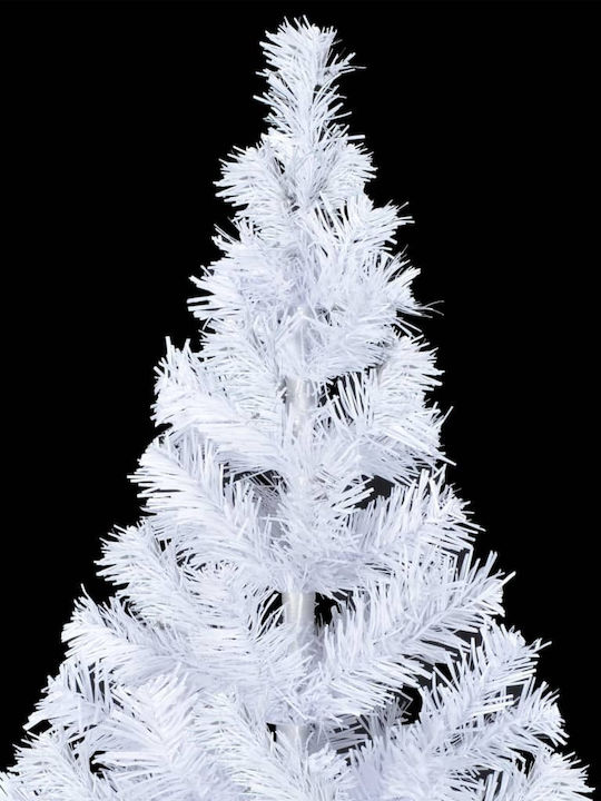 Decorated Christmas White Tree with Metallic Base and LED Lighting H210cm