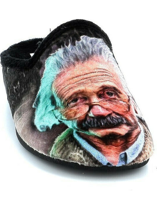 Einstein Papuci bărbați iarna cu modele Negri