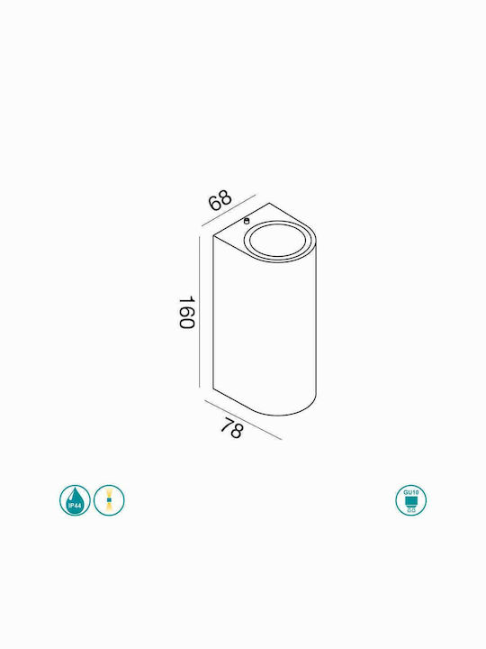La Mia Luce Vejo Wall-Mounted Outdoor Spot GU10 IP44