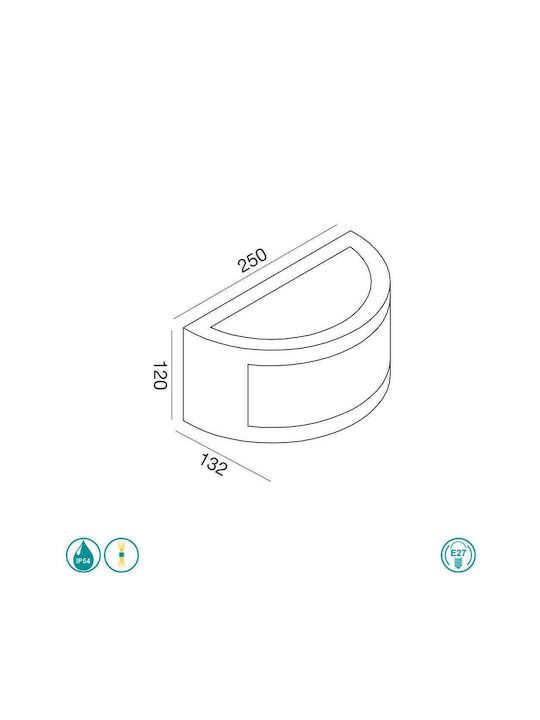 La Mia Luce Greta Wall-Mounted Outdoor Ceiling Lamp E27 IP54