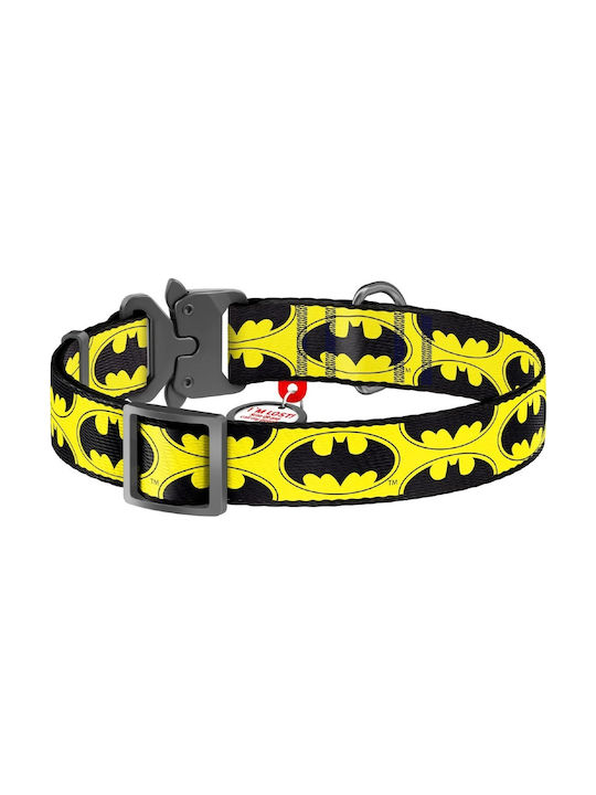 WauDog Batman Logo Hundehalsband in Gelb Farbe Halsband mit Smart ID 25mm x 35-58cm 31-094