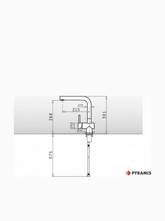 Pyramis Mandolin Pvd Kitchen Faucet Counter Inox Copper & Pearl Black