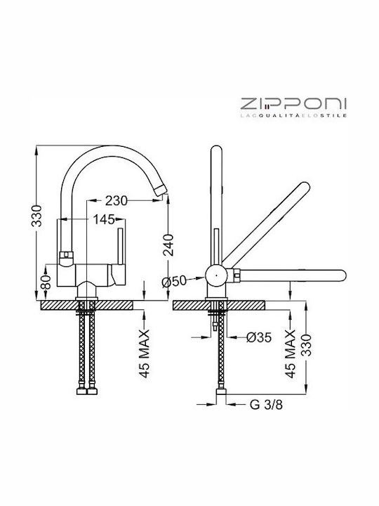 Wtsgroup Zipponi Ara Сгъваема Настолен Сребриста