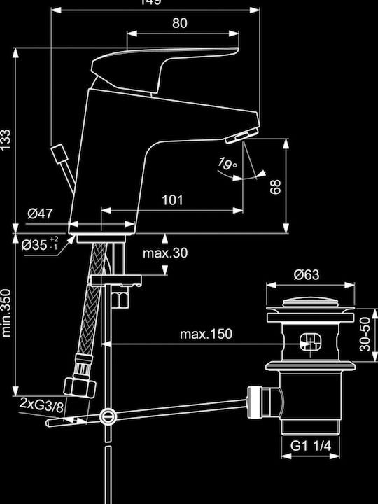 Ideal Standard Ceraflex Mixing Sink Faucet Silver