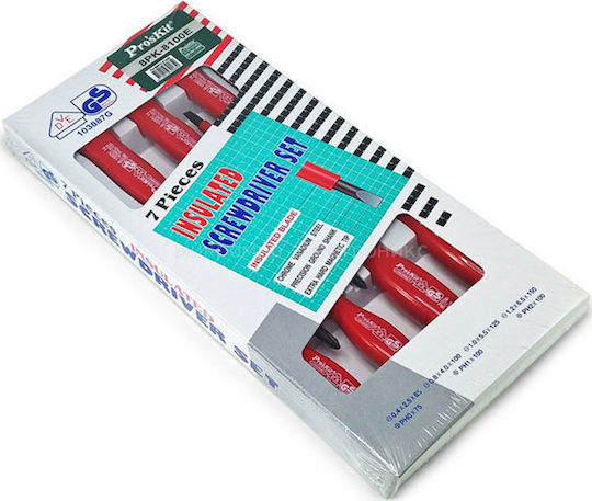 Proskit Set 7 Electrician VDE 1000V Screwdrivers with 7 Interchangeable Tips