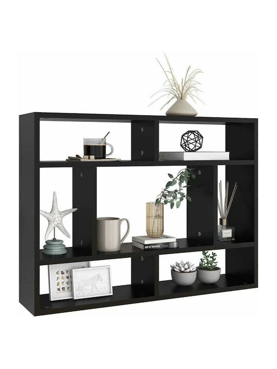 Shelf Wall Black Velvet-Black Metal 75x16x55cm