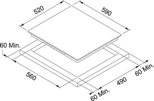 Franke FHR 604 C TOD BK With Frame Autonomous with Child Lock Function 59x52εκ.