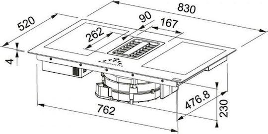 Franke Maris Hob Extractor FMA 839 HI Plită cu Inducție Autonom cu Hota & Funcție de Blocare 89x52εκ.