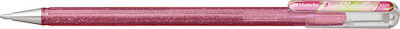 Pentel Dual Metallic Pen Gel 1mm with Pink Ink Transparent Body Light Pink