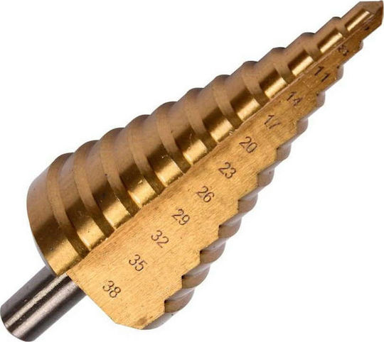 Yato Κωνικό Τρυπάνι Κωνικό με Διαβάθμιση 6-38mm HSS Τιτανίου με Κυλινδρικό Στέλεχος για Μέταλλο, Ξύλο και Δομικά Υλικά 6-38mm