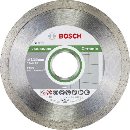 Bosch Diamond Cutting Disc for Tiles Ceramic 115mm Cutting Disc Construction Materials Hole Diameter 115mm 1pcs