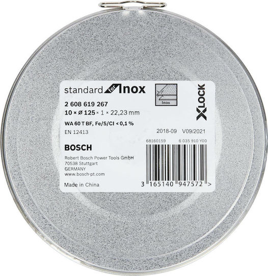 Bosch Straight Cutting Disc X-Lock for Inox Cutting Disc Metal Hole Diameter 125mm with 60 Teeth 1pcs