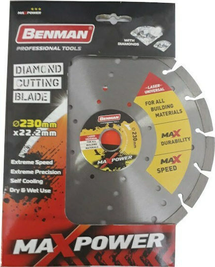 Benman 74489 Cutting Disc Construction Materials 230mm with 15 Teeth 1pcs