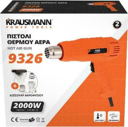 Krausmann Heat Gun Heat Gun 2000W with Maximum Temperature 600°C 9326