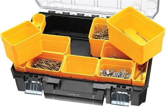 DEWALT Tstak Tool Compartment Organiser 10 Slot with Removable Box Yellow 44x33.7x11.95cm