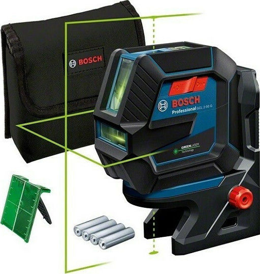Bosch Αυτορυθμιζόμενο Γραμμικό Αλφάδι Laser Κόκκινης Δέσμης 12V με Εύρος Εργασίας 20m