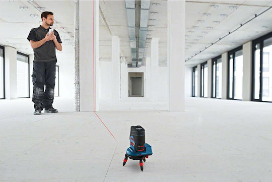 Bosch Αυτορυθμιζόμενο Γραμμικό Αλφάδι Laser Κόκκινης Δέσμης 12V με Εύρος Εργασίας 20m
