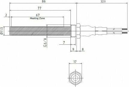 FKK Corporation PSX-7-240B Ceramics Igniter Resistance 300W for Pellet Stove