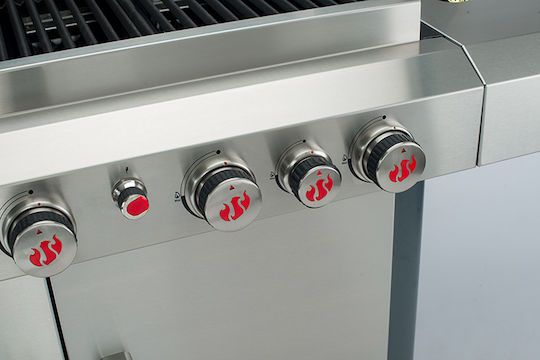 Landmann Avalon PTS+ 6.1 Gasgrill Gusseisen Rost 88.5cmx51cmcm mit 5 cm 14.4kW und Seitenbrenner Infrarot