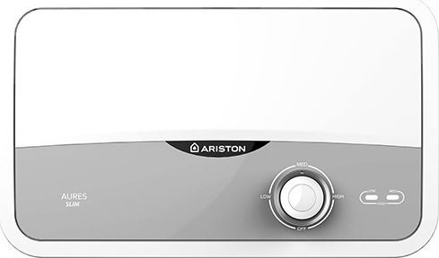 Ariston Aures Slim Flow Wall Mounted Electric Single-Phase Instant Water Heater for Bathroom / Kitchen 7kW