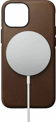 Nomad Modern Leather Umschlag Rückseite Leder Rustic Brown (iPhone 13 Mini) NM01057185