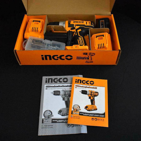 Ingco CDLI20025 Двигател За Бормашина На Батерия 20V 2x2Ah