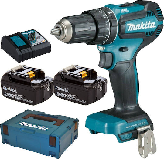 Makita DHP485RTJ Κρουστικό Δραπανοκατσάβιδο Μπαταρίας Brushless 18V 2x5Ah