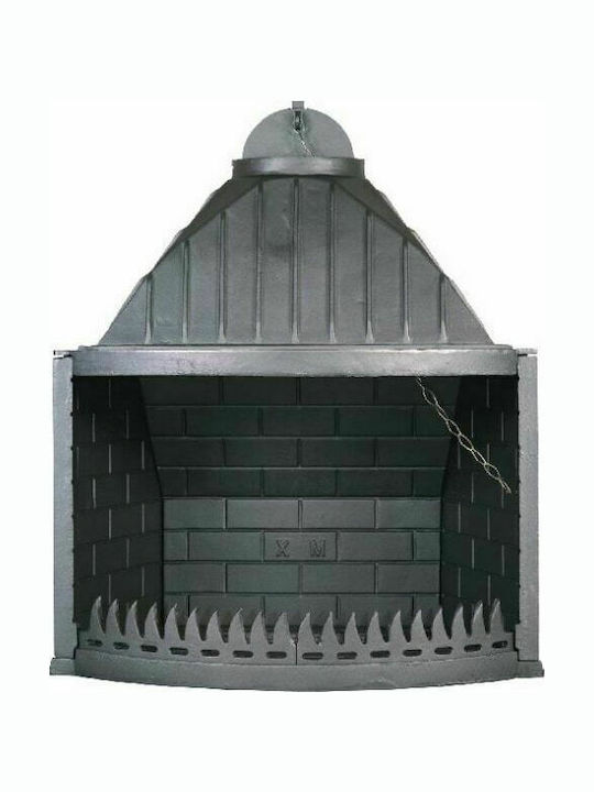 CHytiria Misailidi T-80 Rund Kamin Innenbereich Gusseisen Gray 85x62x58cm