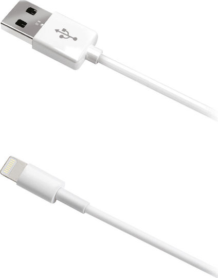 Celly Regular USB-A la Cablu Lightning Alb 1m (USBIP5)