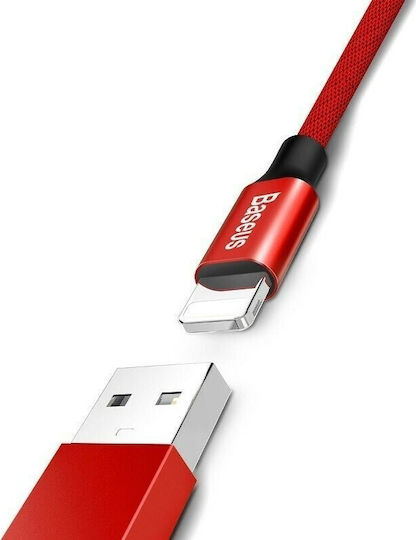 Baseus Yiven Плетена USB-A към Lightning кабел Червен 1.8м (CALYW-A09)
