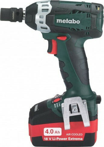 Metabo SSW 18 LTX 400 BL Brushless Impact Wrench Battery 18V 2x4Ah with Socket 1/2" & Hex