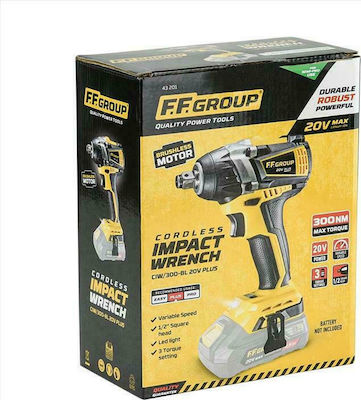 F.F. Group CIW/300-BL Brushless Impact Wrench Battery 20V Solo with Socket 1/2"