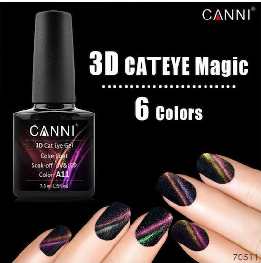 Canni 3D Хибриден Лак за Нокти A11 Котешко око 7.3мл 1бр