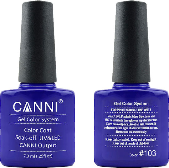 Canni Classic Ημιμόνιμο Βερνίκι Νυχιών 103 Bright Blue 7.3ml