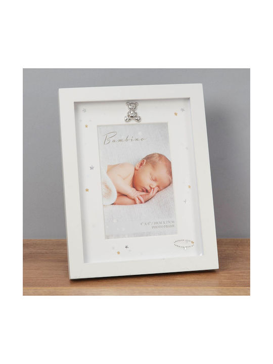 Bambino Mio Аρκουδάκι Детска Рамка За Снимки Дървена Бяла 10x15см