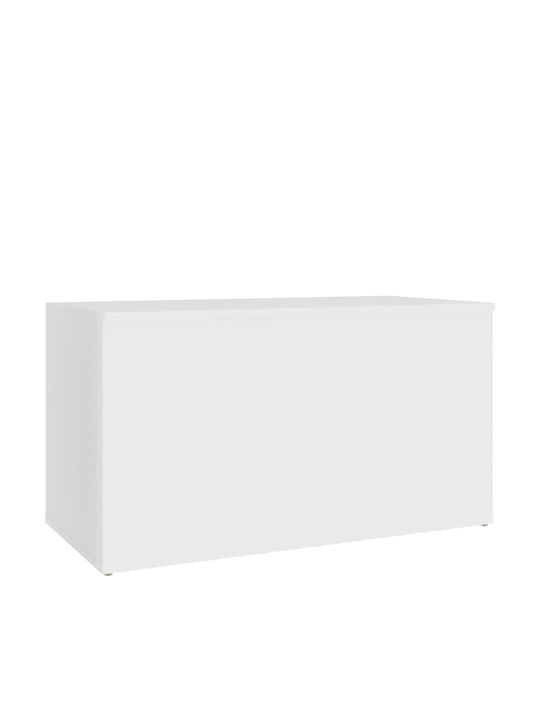 vidaXL Cutie de depozitare pentru exterior Alb PAL Lemn Alb L84xW42xH46buc
