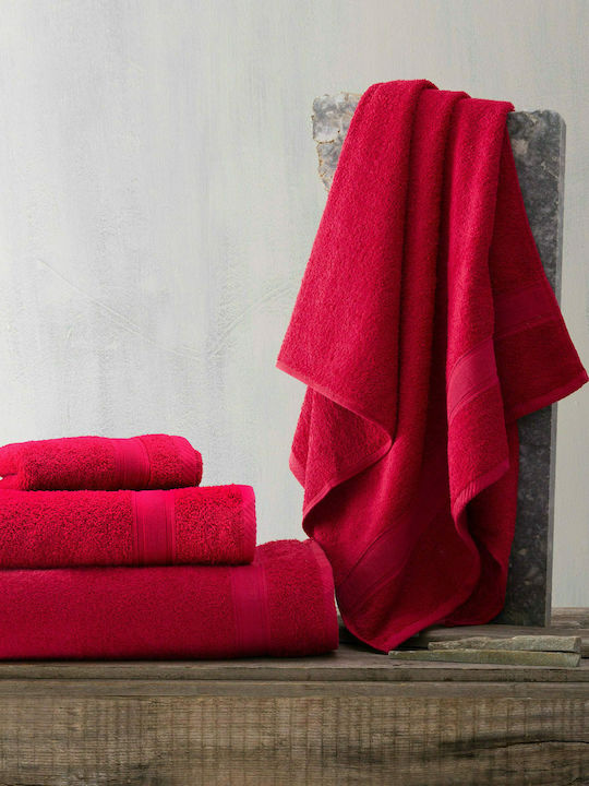 Rythmos Bath Towel Illusion 70x140cm. Red Weight 480gr/m²