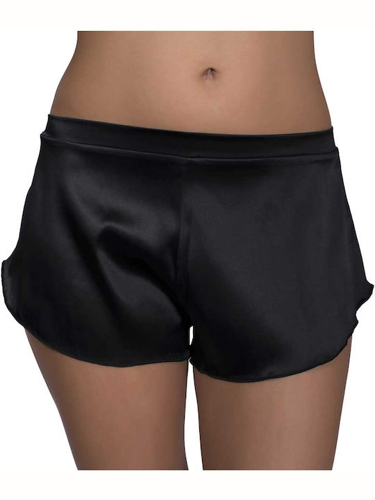 Luna Satin Șort Pijamale pentru Femei Negru Prestige