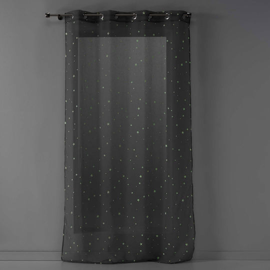 Douceur d'Intérieur Kids Grommet Top Glow-in-the-Dark Curtain Fluo Night Gris 1626845 140x240cm