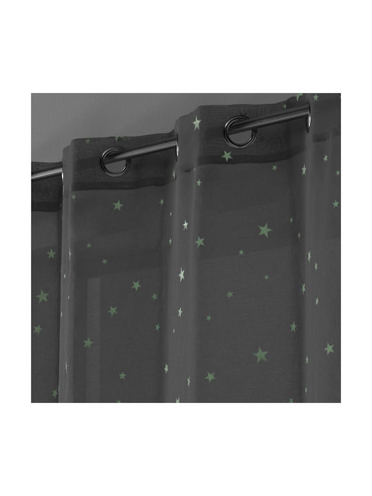 Douceur d'Intérieur Kids Grommet Top Glow-in-the-Dark Curtain Fluo Night Gris 1626845 140x240cm