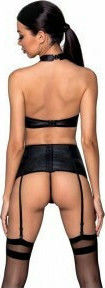 Passion Nancy Sexy Σετ Εσωρούχων με Ζαρτιέρες Black 3τμχ