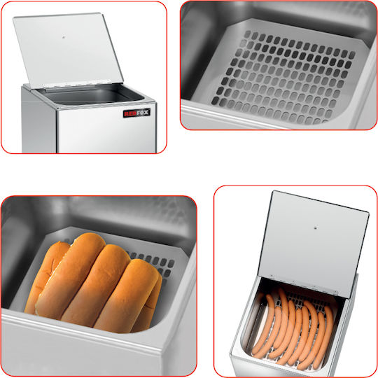 RM Gastro Commercial Hot Dog Boiler Machine 1kW 26.5x33x22cm with Tap