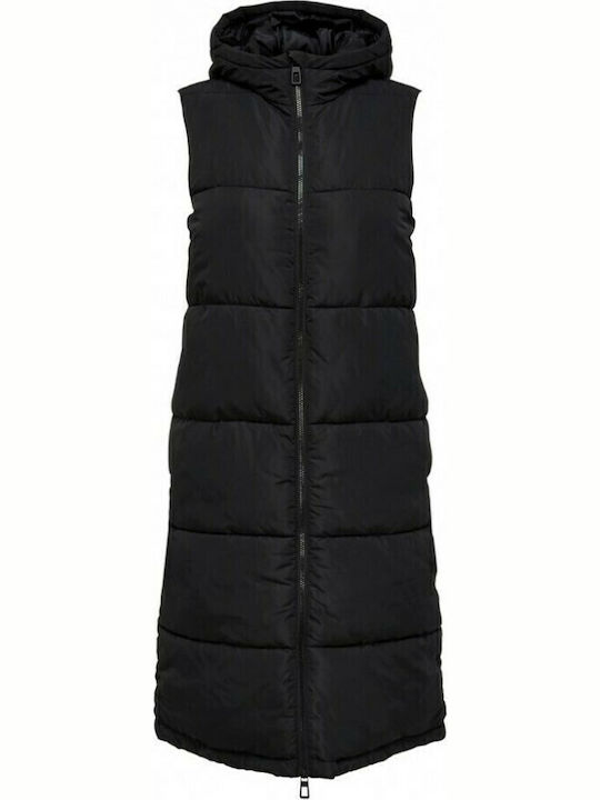 Women's Long Puffer Jacket for Winter Black