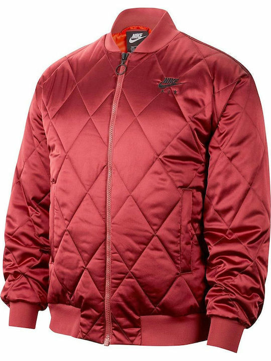 Κοντό Γυναικείο Bomber Jacket Κόκκινο